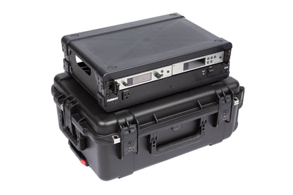 iSeries Case with Removeable 2U Injection Molded 13 Deep Rack Cage, TSA Latches, Wheels