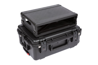 iSeries Case with Removeable 2U Injection Molded 13 Deep Rack Cage, TSA Latches, Wheels