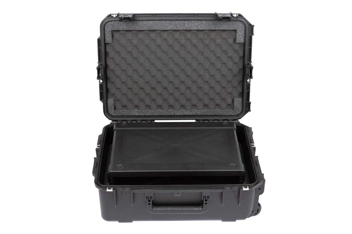 iSeries Case with Removeable 2U Injection Molded 13 Deep Rack Cage, TSA Latches, Wheels