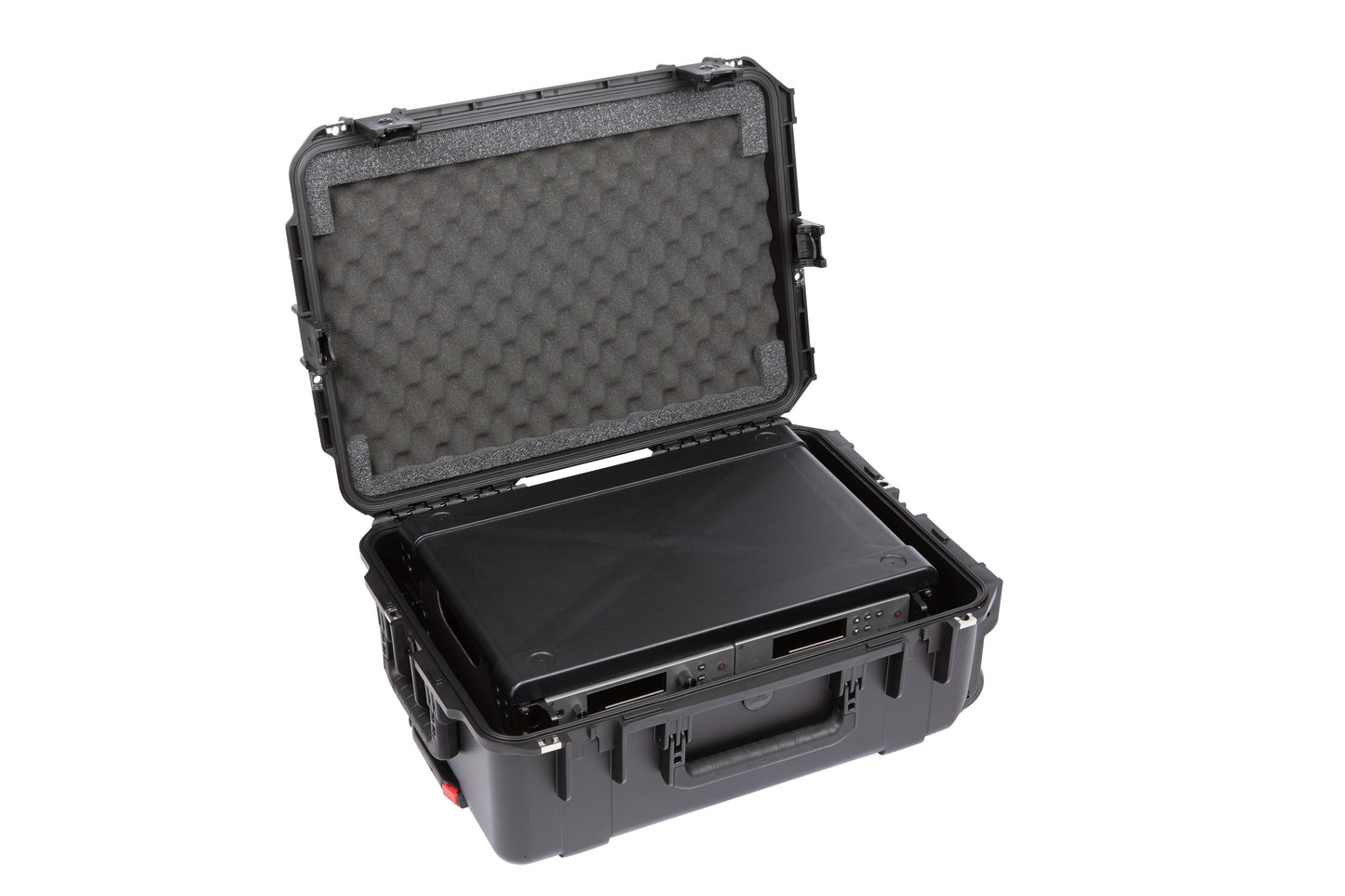 iSeries Case with Removeable 2U Injection Molded 13 Deep Rack Cage, TSA Latches, Wheels