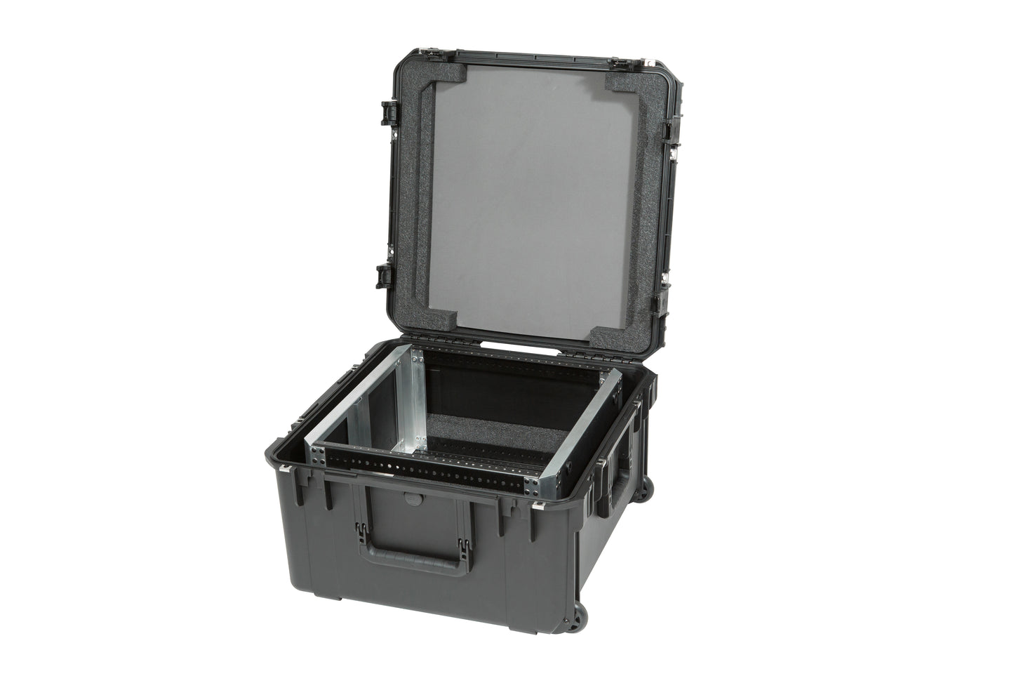 iSeries Case with Removeable 10U Aluminum Shallow Rack Cage, TSA Locks, Wheels