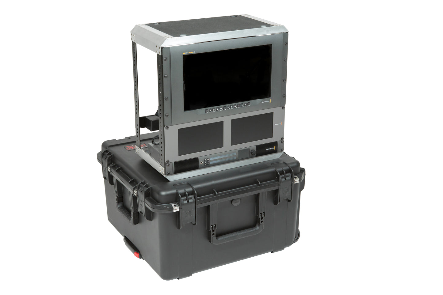 iSeries Case with Removeable 10U Aluminum Shallow Rack Cage, TSA Locks, Wheels