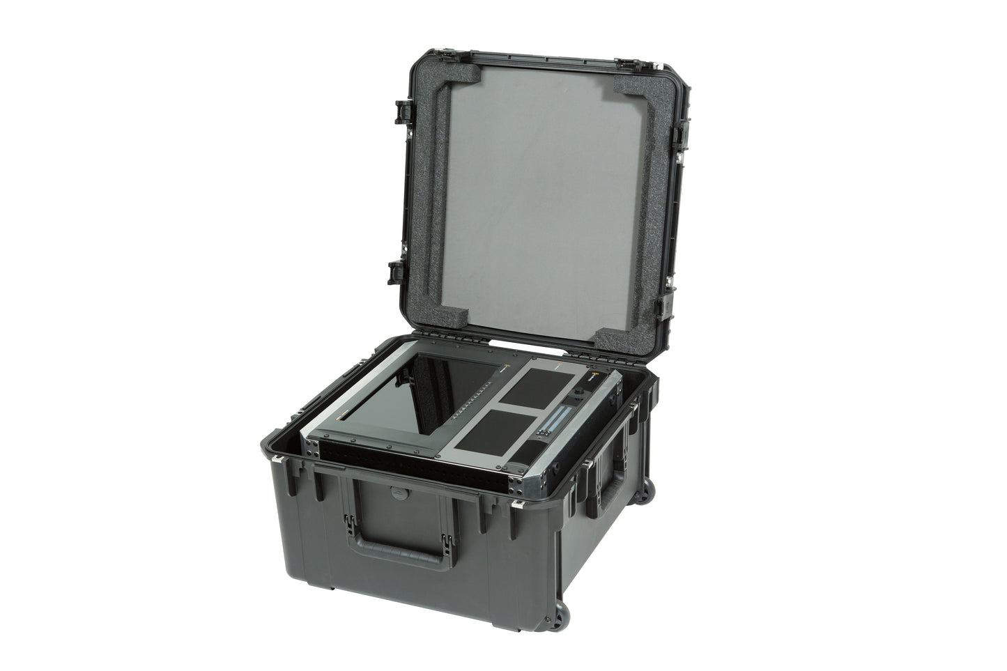 iSeries Case with Removeable 10U Aluminum Shallow Rack Cage, TSA Locks, Wheels