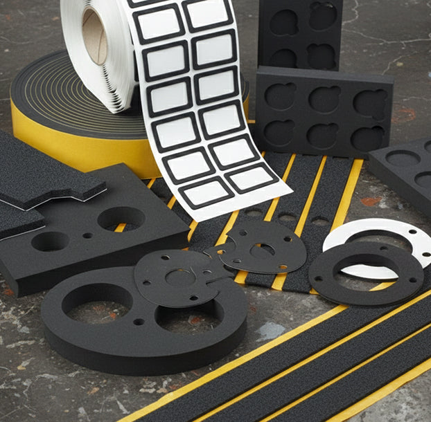 Elastomeric foam HVAC thermal acoustic insulation