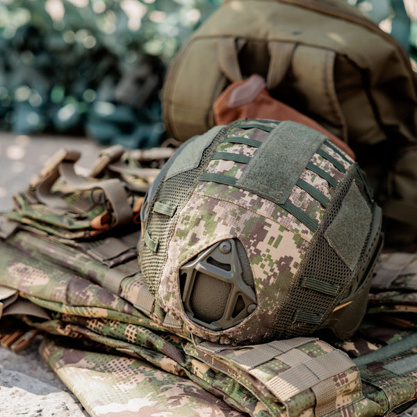 Military kit and helmet